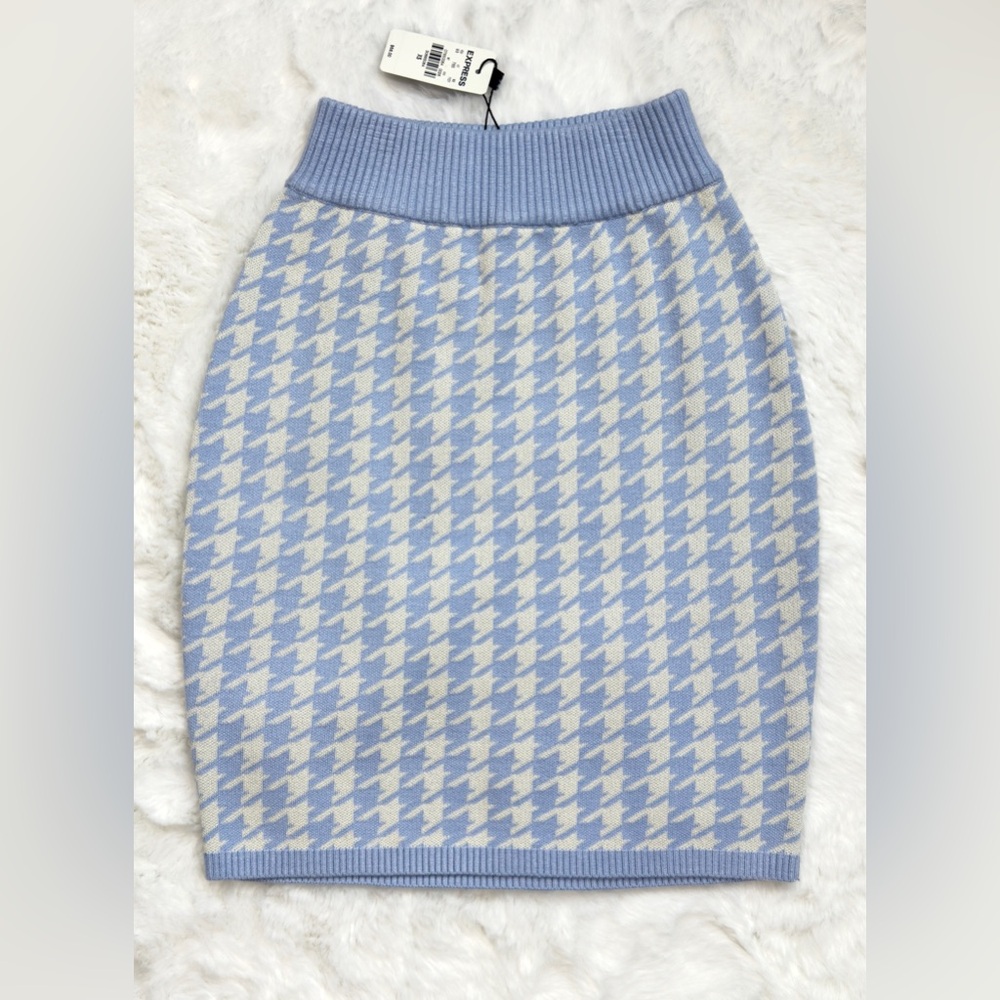 NWT EXPRESS houndstooth-print mini skirt